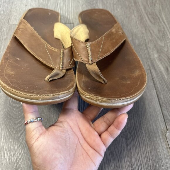 OluKai Nohona iLi Flip Flop Men’s US 10, EU 43  Sandals Brown Leather main image 5